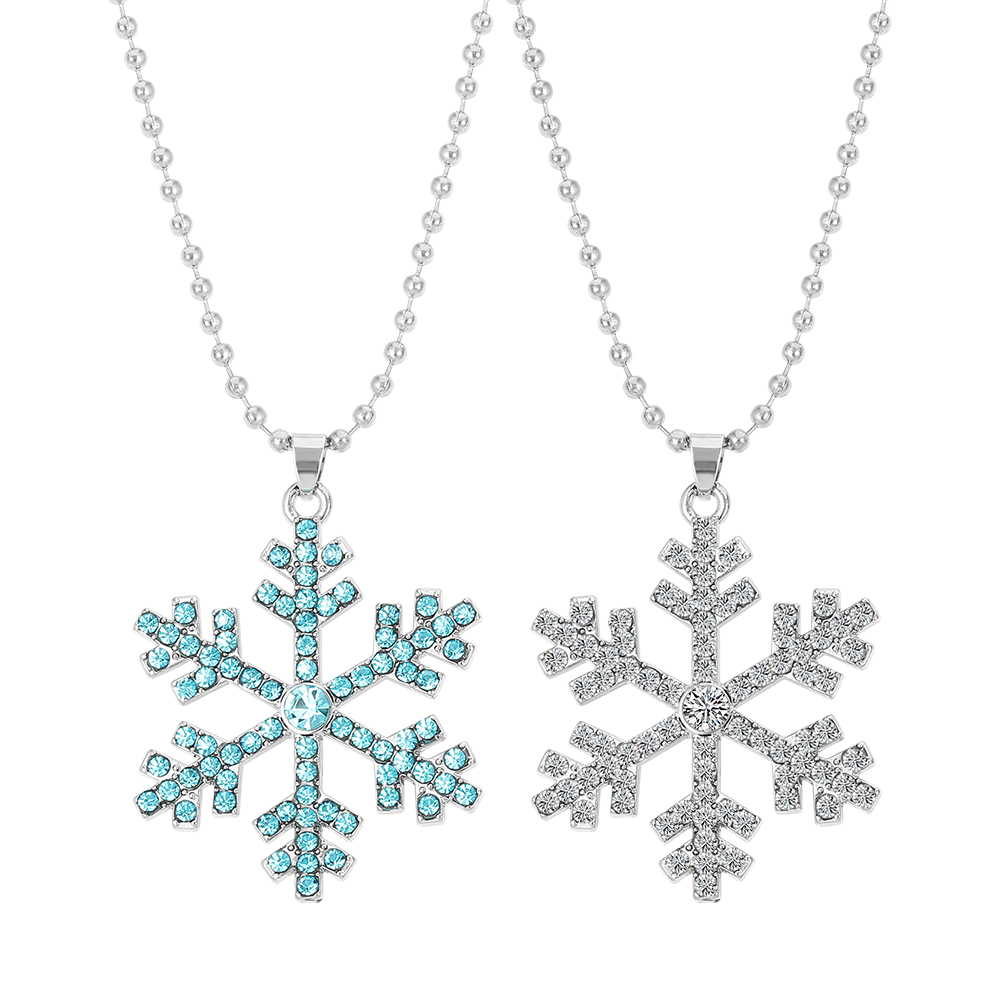Men Accessories Jewelry - Magische blaue Kristall-Schneeflocken-Anhänger-Halskette, zartes Schmuckgeschenk für