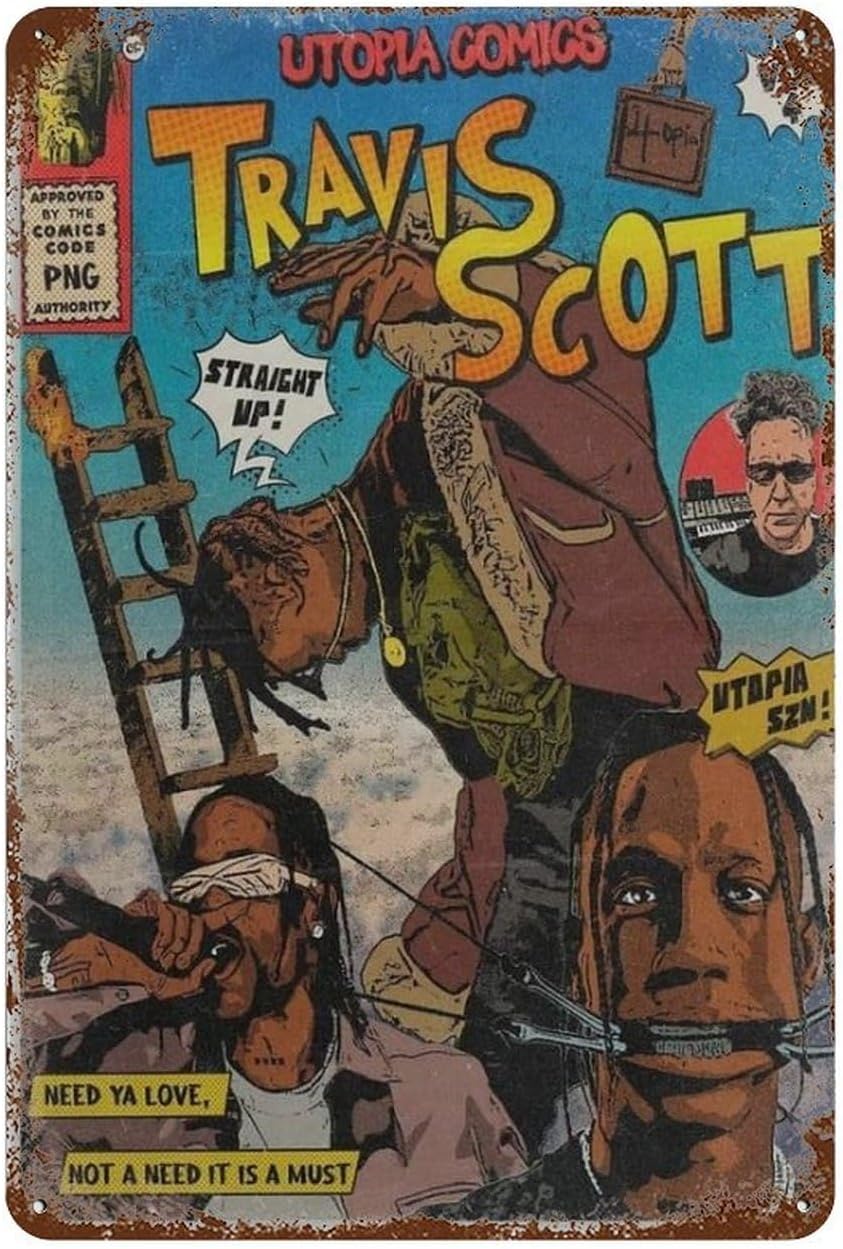 Men'S Accessories Vintage - Travis-Scott Poster Vintage Badezimmer und Badewanne
