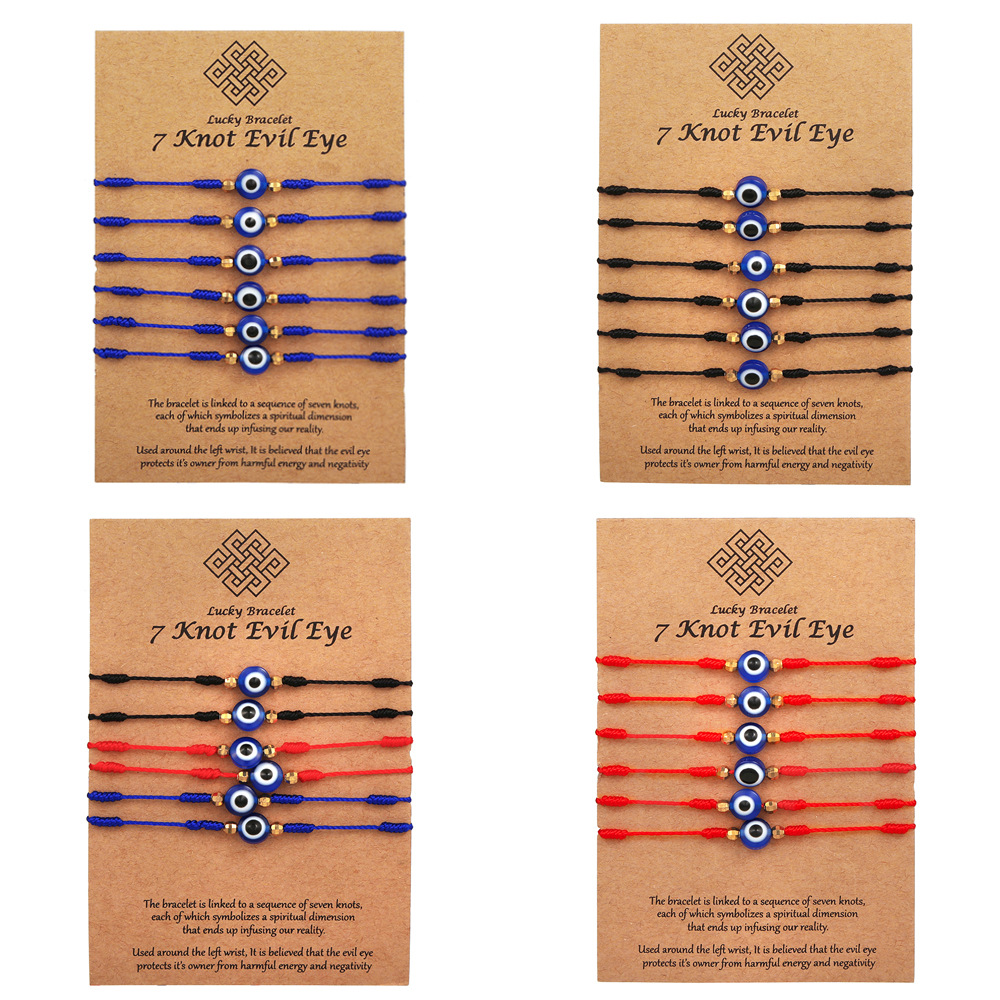 Men Accessories Evil Eye - 6 Stücke Blau Bösen blick Armbänder