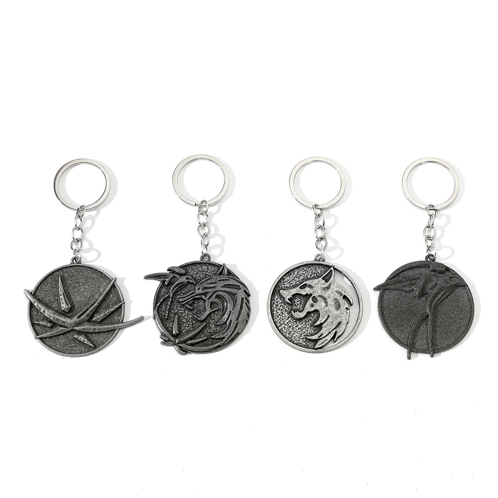 Men'S Accessories Vintage - Vintage Wolfskopf-Schlüsselanhänger, Geralt von Rivia Medaillon,