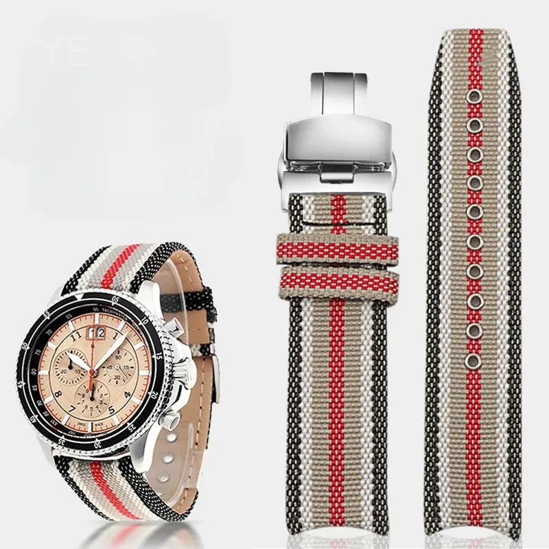Men'S Accessories Burberry - Gewebte Nylon-Uhren armbänder für Burberry Bu7600