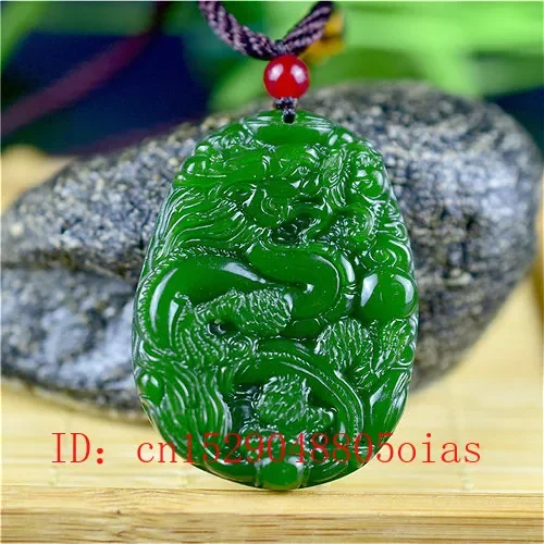 Men Accessories Jewelry - Natürliche Grüne Chinesische Jade Drachen Anhänger