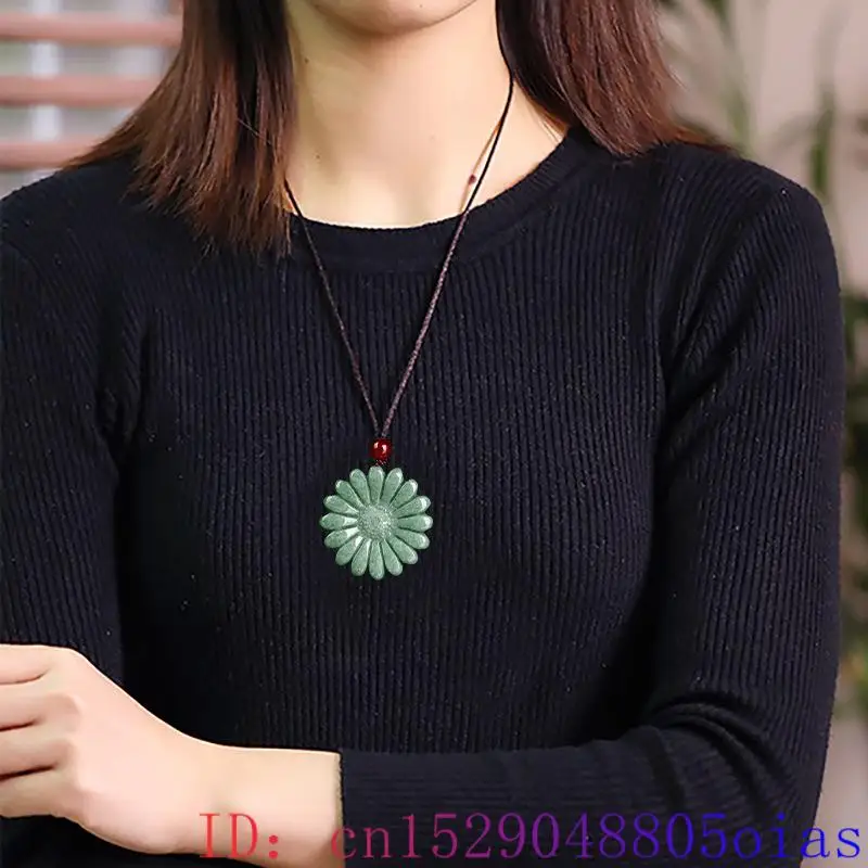 Grüne Jadeit Sonnenblume Anhän – Men Accessories Jewelry Bewertung und Preis