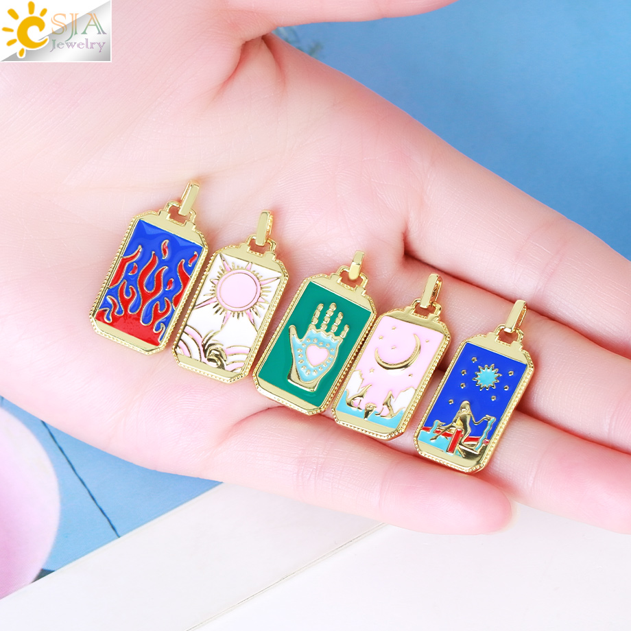 Emaille Tarot Karten Anhänger  – Men Accessories Evil Eye Bewertung und Preis